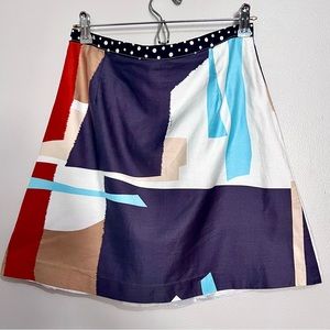 Elsie Q Handmade Constructivism Print Artsy Avant-Garde A-Line Skirt